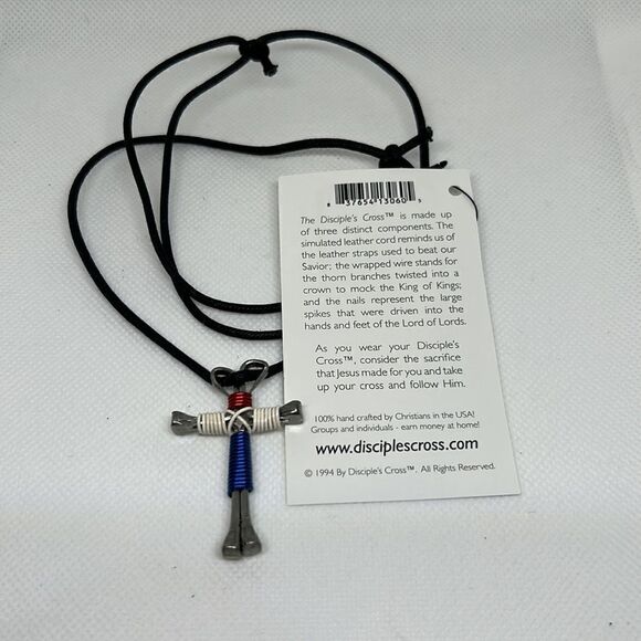 Disciples Patriotic Unisex Cross Necklace. - Picture 2 of 2